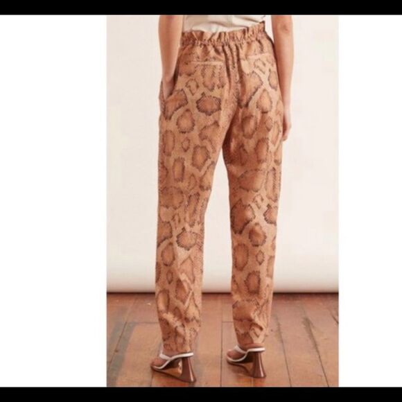 Mara Hoffman Tan Snake Paper Bag Tie Slacks - Picture 2 of 16